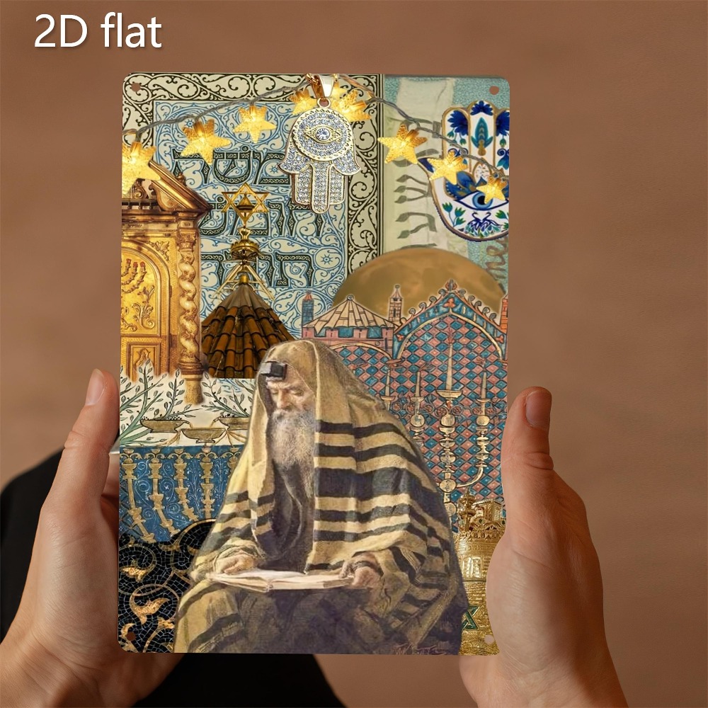 Home Decoration - CIFBUY Vintage Jewish Elder Reading Aluminum