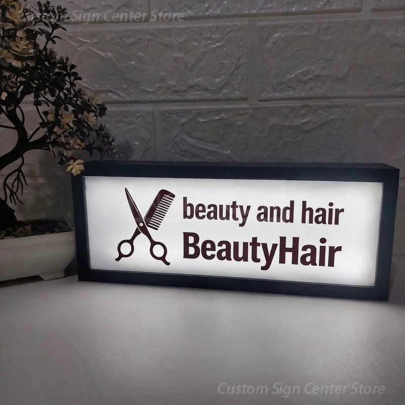 Neon Sign Led Custom - Custom LED Neon Acrylic Sign BeautyHair,