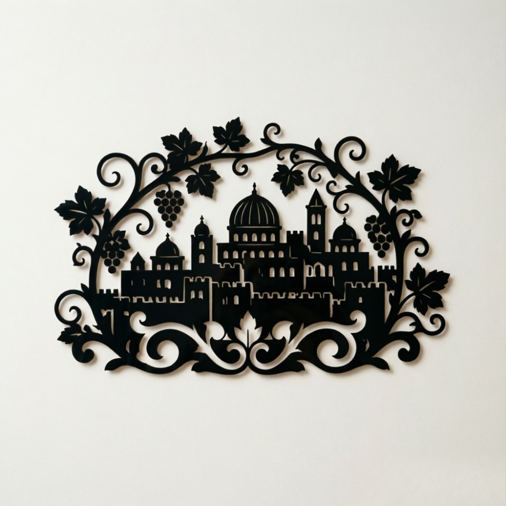 Home Decoration - CIFBUY Iron Wall Art Jerusalem Skyline