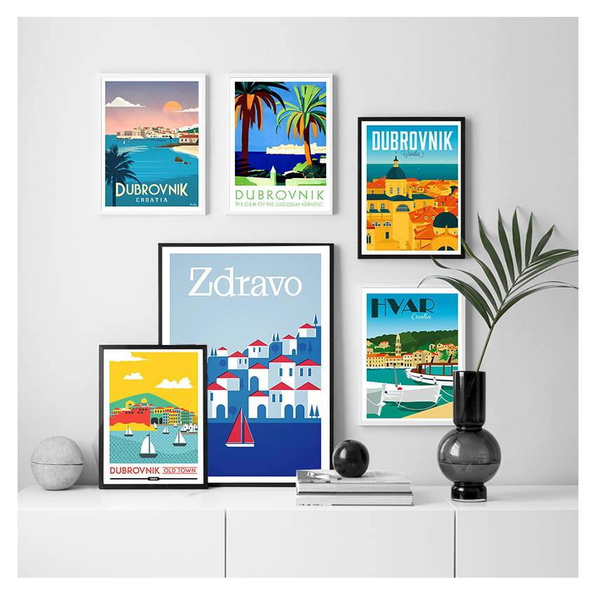 Travel Poster Canvas Painting  - Home Decor Zagreb 评论和价格