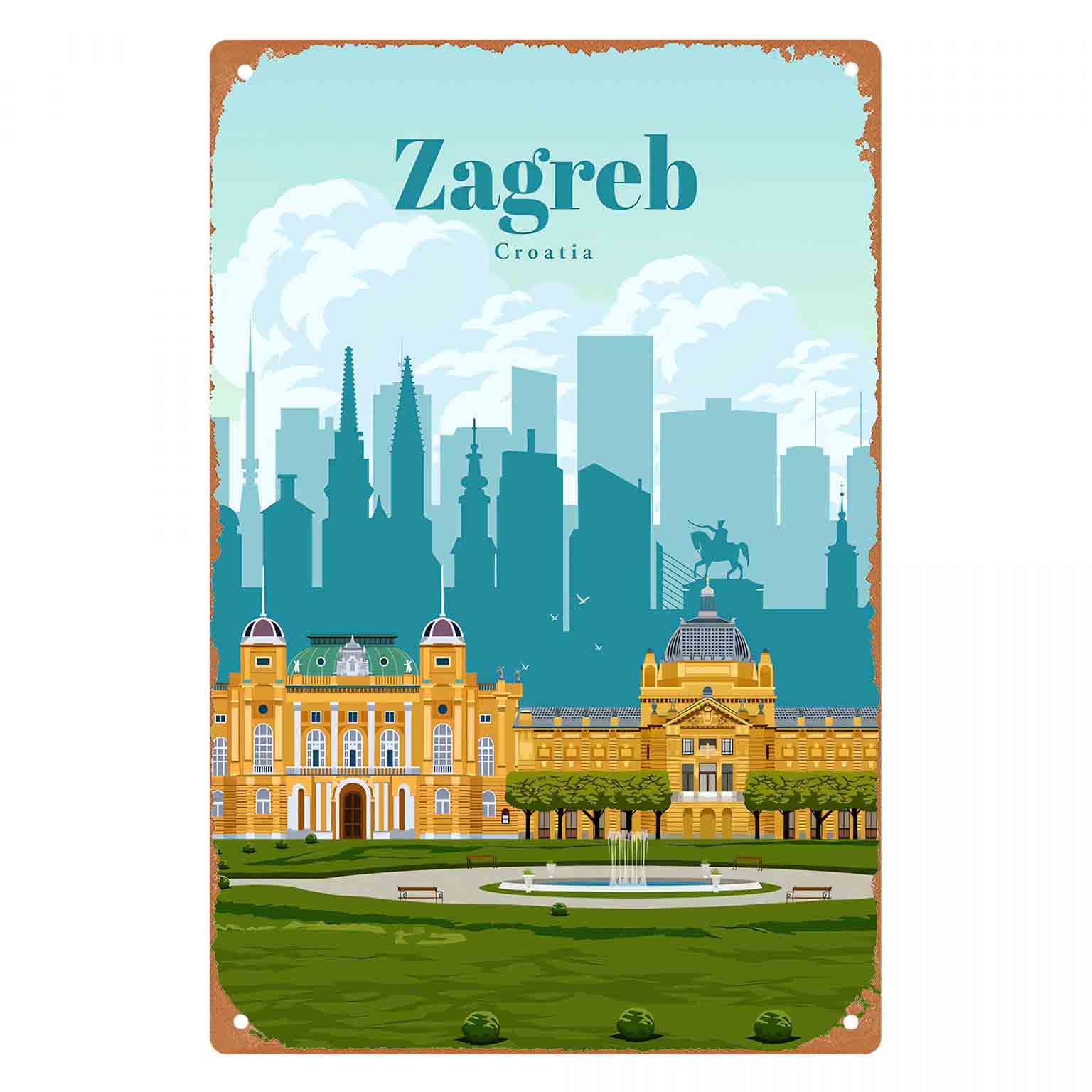 2D FLAT 1pc Zagreb Croatia Cit - Home Decor Zagreb 评论和价格