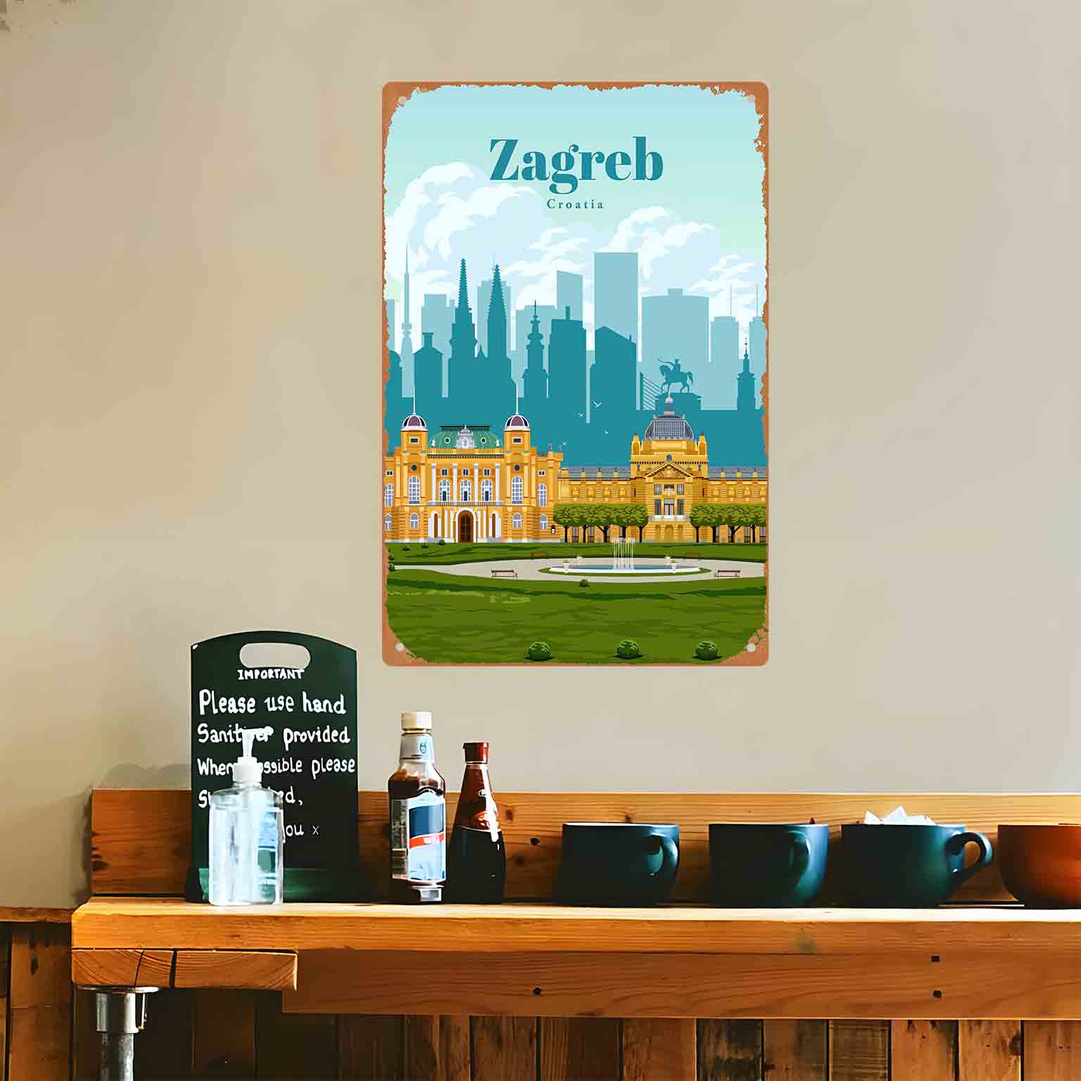 2D FLAT 1pc Zagreb Croatia Cit - Home Decor Zagreb 评论和价格