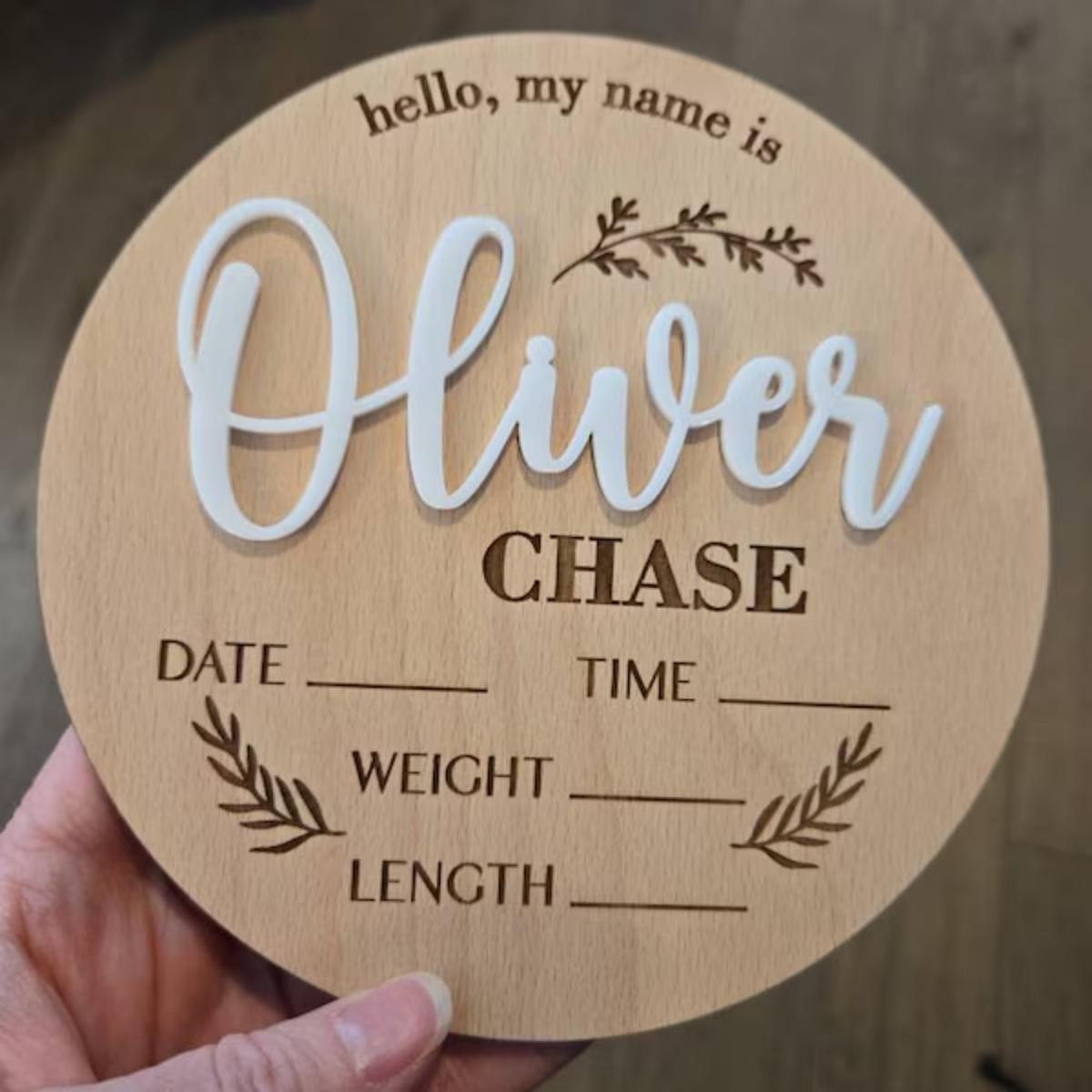 1Pc Custom Baby Announcement S - Home Decor Xmas 评论和价格