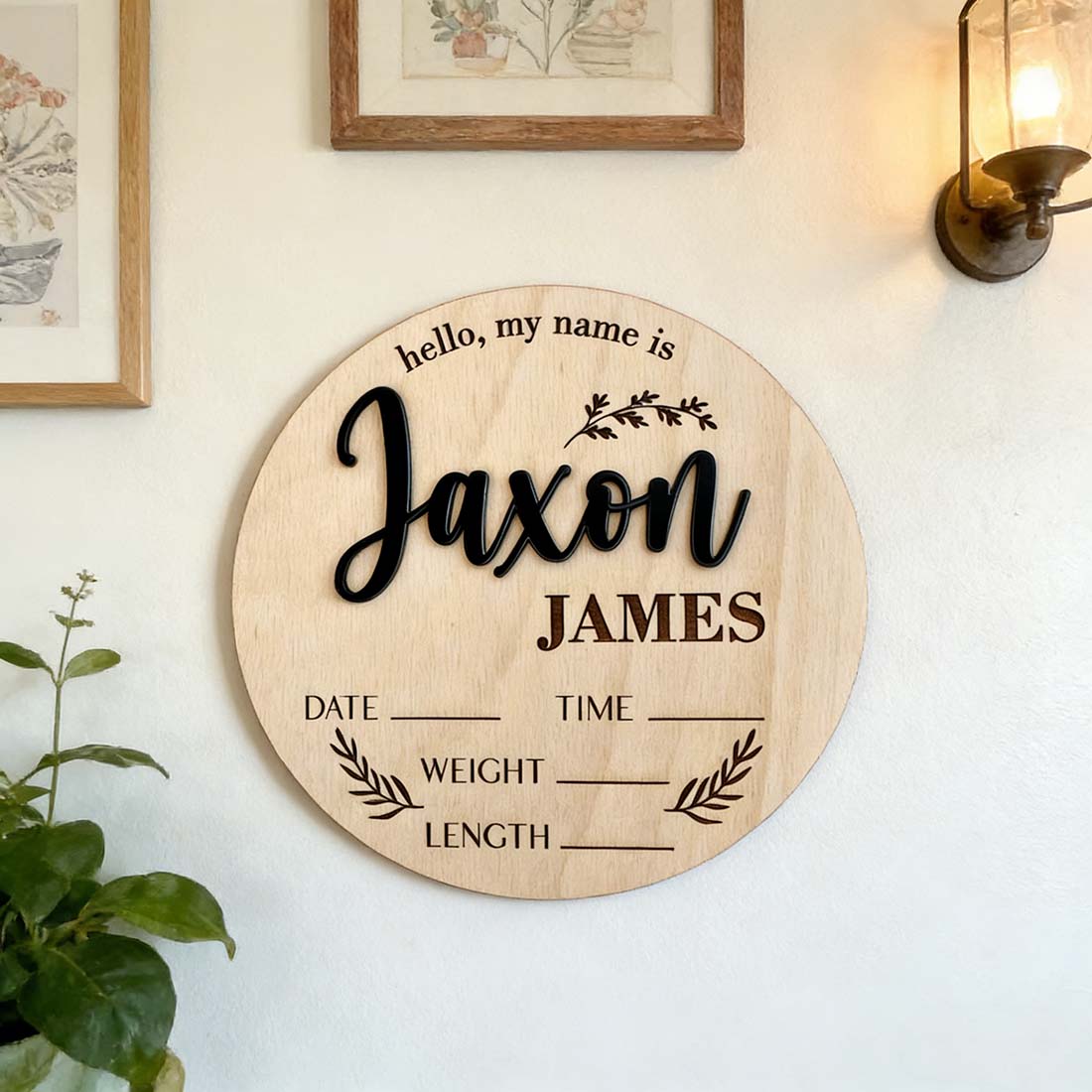 1Pc Custom Baby Announcement S - Home Decor Xmas 评论和价格