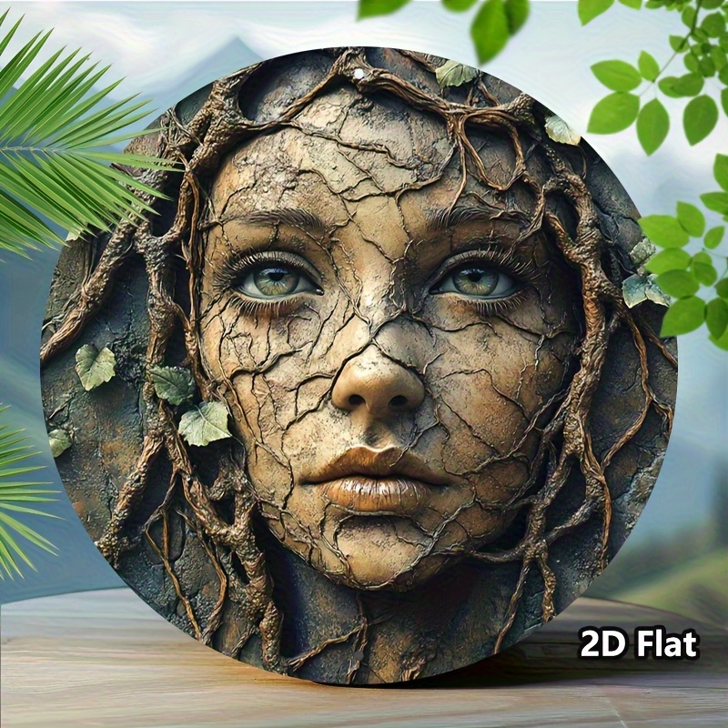 2D Flat, Vintage Aluminum Roun - Home Decor Tree 评论和价格