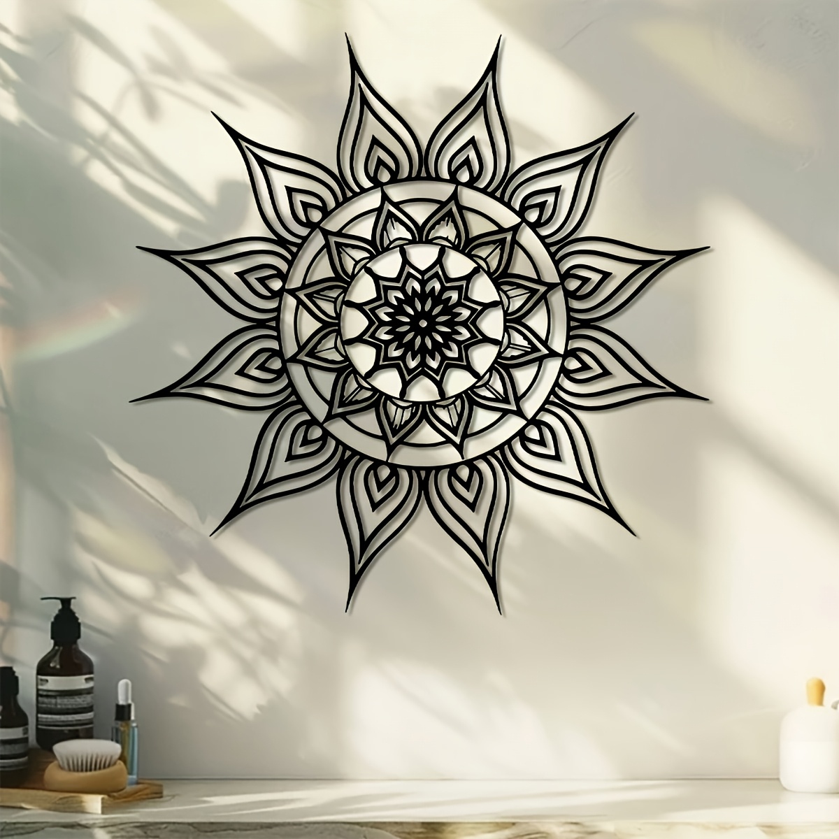 Brand 2D Flat Black White Sun  - Home Decor Brand 评论和价格