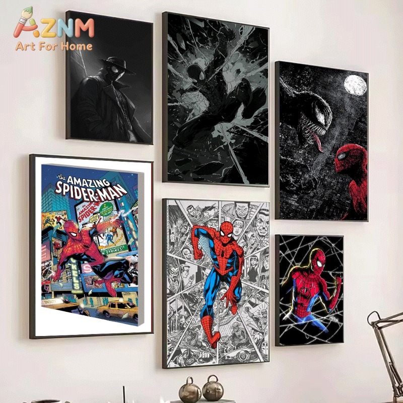 Noir Spider‑Man Dark Comic Sty - Home Decor Gothic 评论和价格