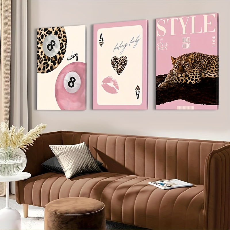 3pcs Leopard Cheetah Canvas Wa - Home Decor Brand 评论和价格