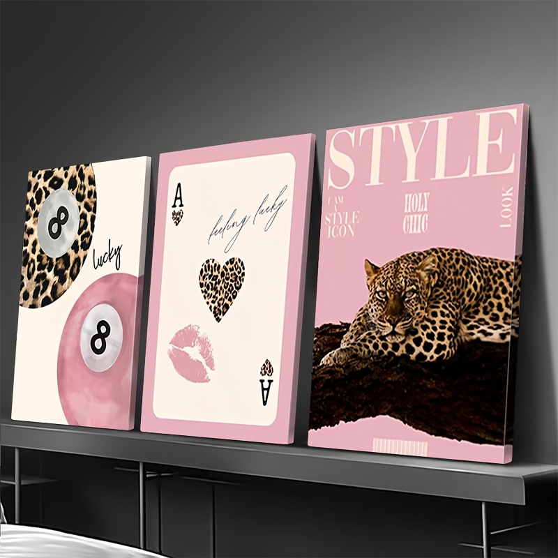 3pcs Leopard Cheetah Canvas Wa - Home Decor Brand 评论和价格