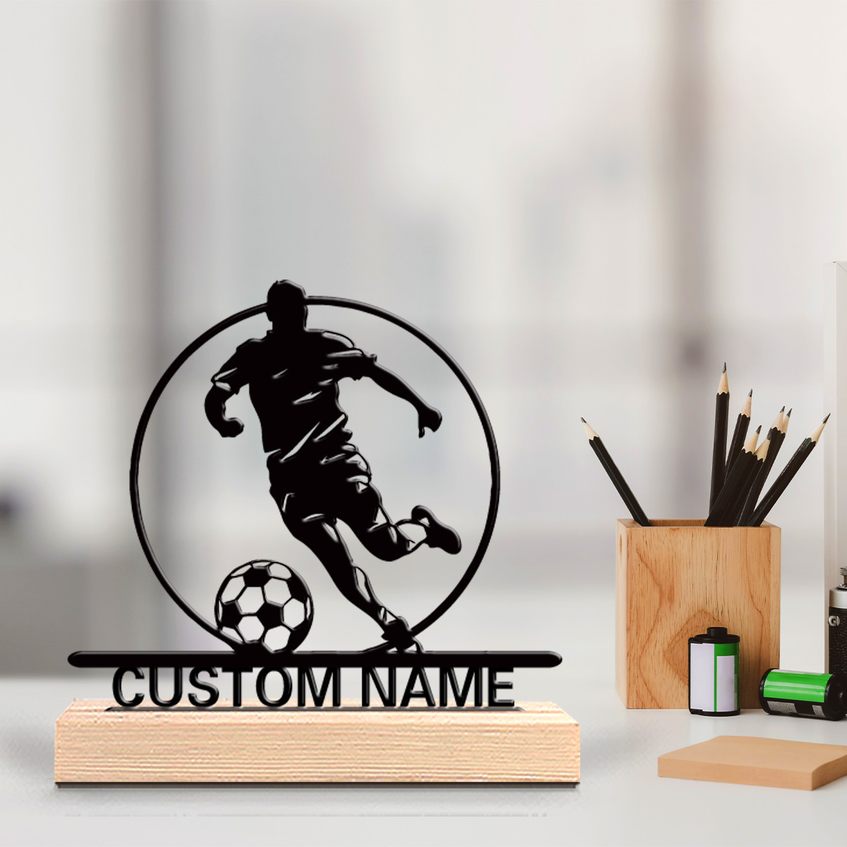 Custom Soccer Player Metal Sta - Home Decor Design 评论和价格