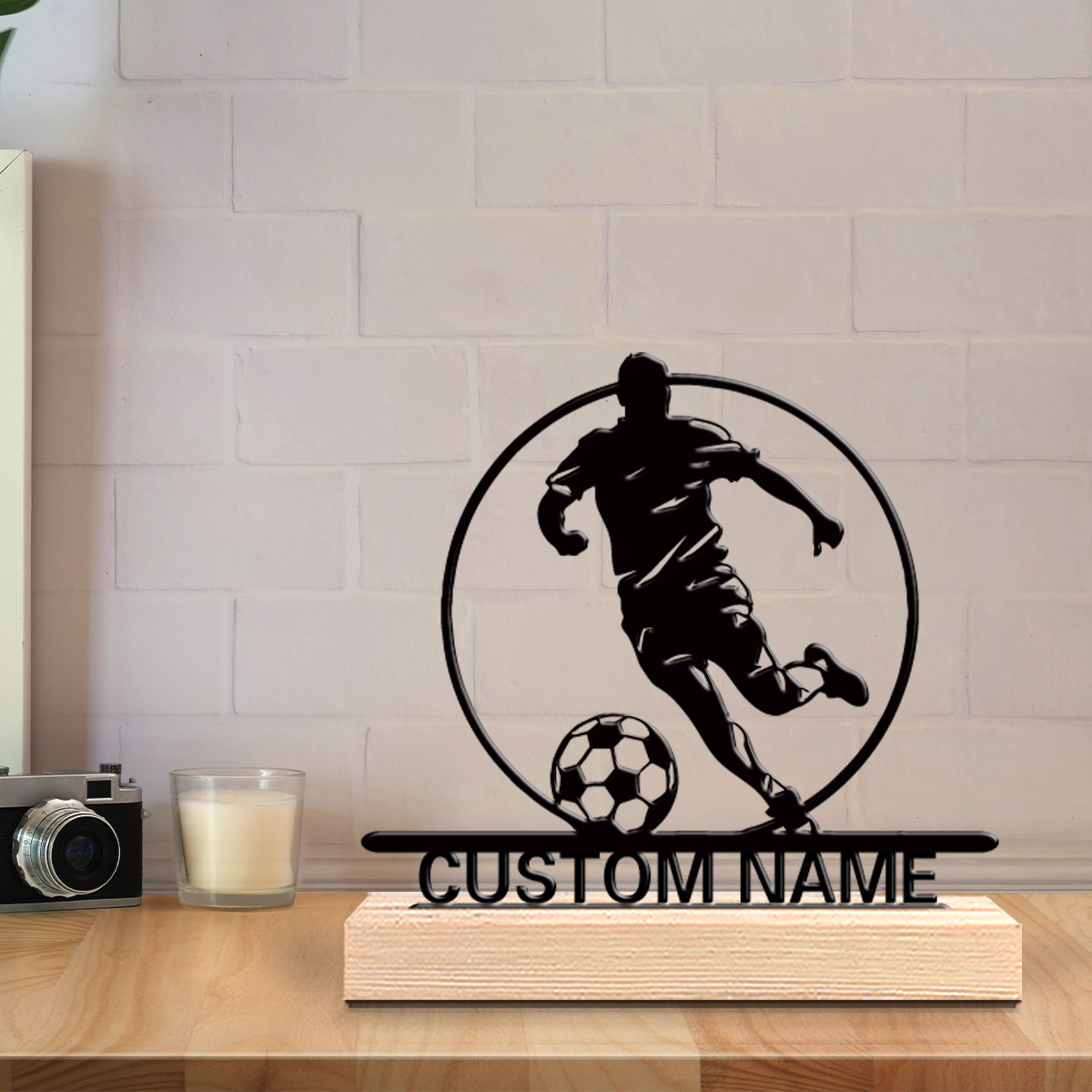 Custom Soccer Player Metal Sta - Home Decor Design 评论和价格