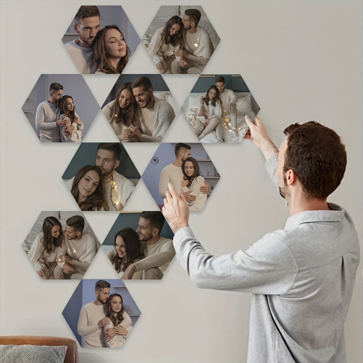 Custom Wall Decor — Modern Hex - Home Decor Xmas 评论和价格