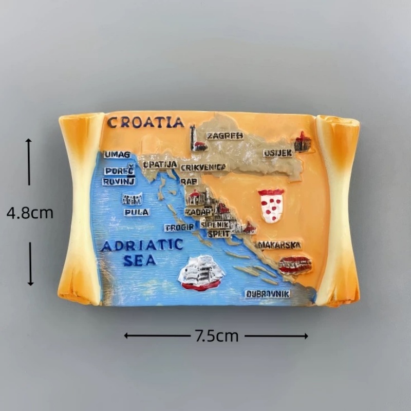 Croatia 3D Resin Fridge Magnet - Home Decor Zagreb 评论和价格