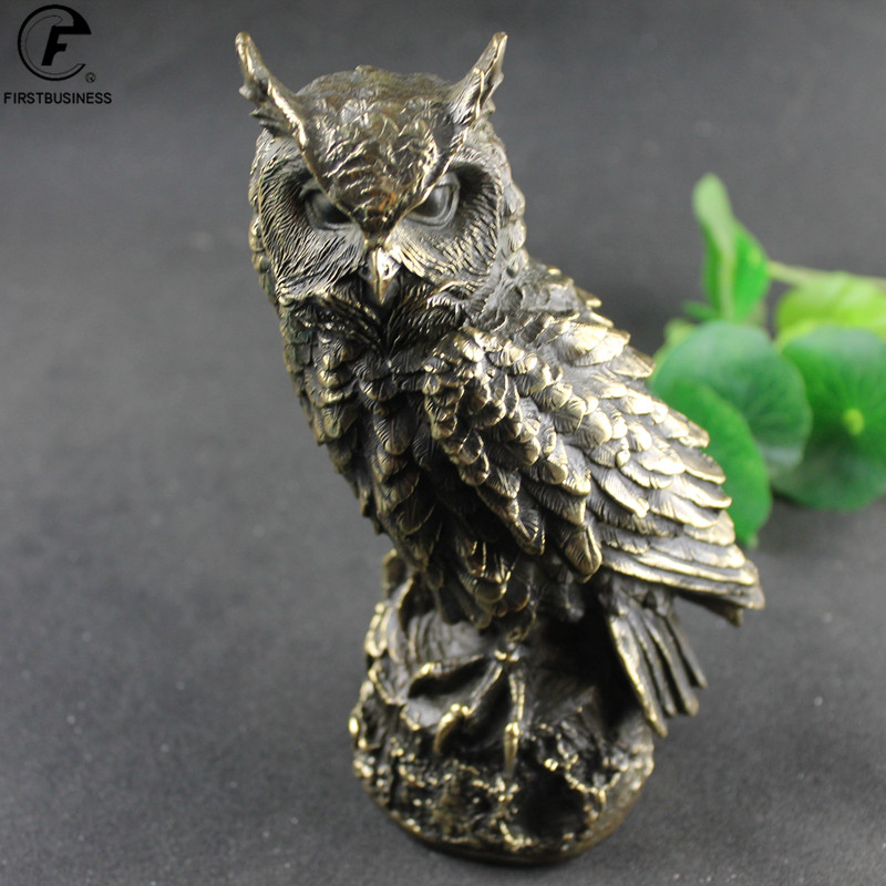 Antique Brass Standing Owl BIG - Home Decor On Sale 评论和价格