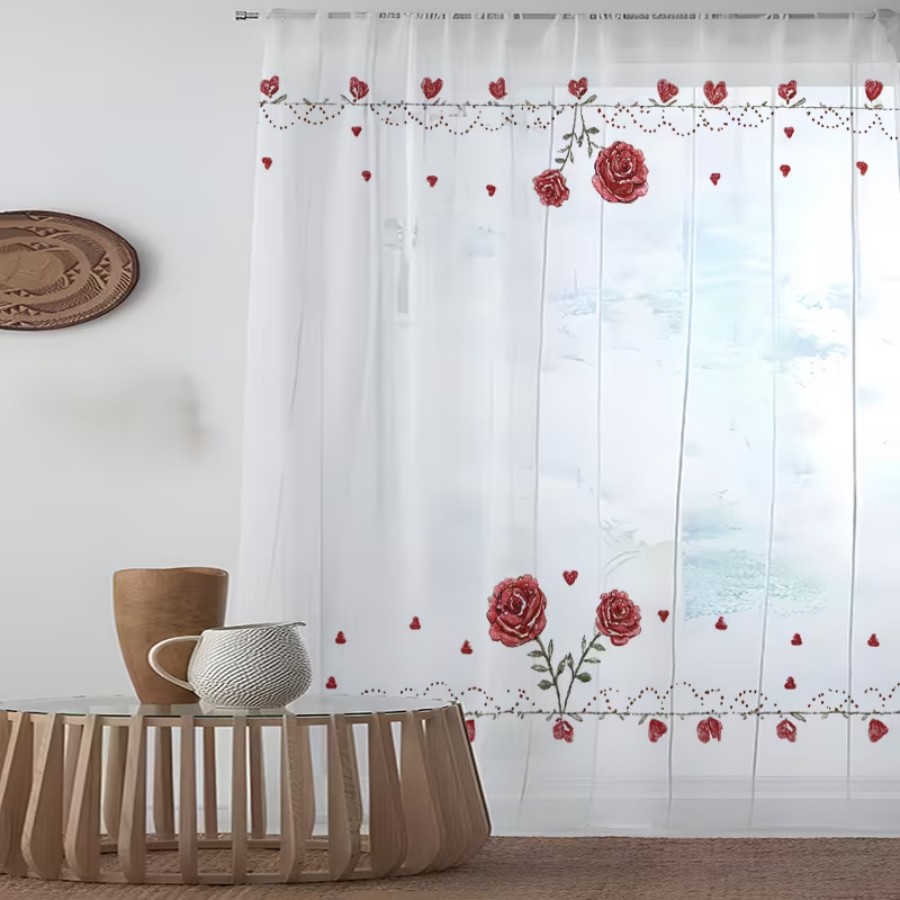 2PCS Digital Print Sheer Curta - Home Decor Gothic 评论和价格