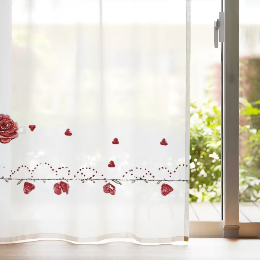 2PCS Digital Print Sheer Curta - Home Decor Gothic 评论和价格