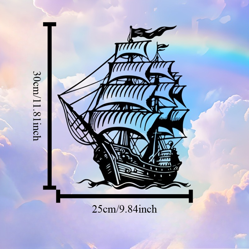 1pc Pirate Ship Metal Wall Art - Home Decor Nautical 评论和价格