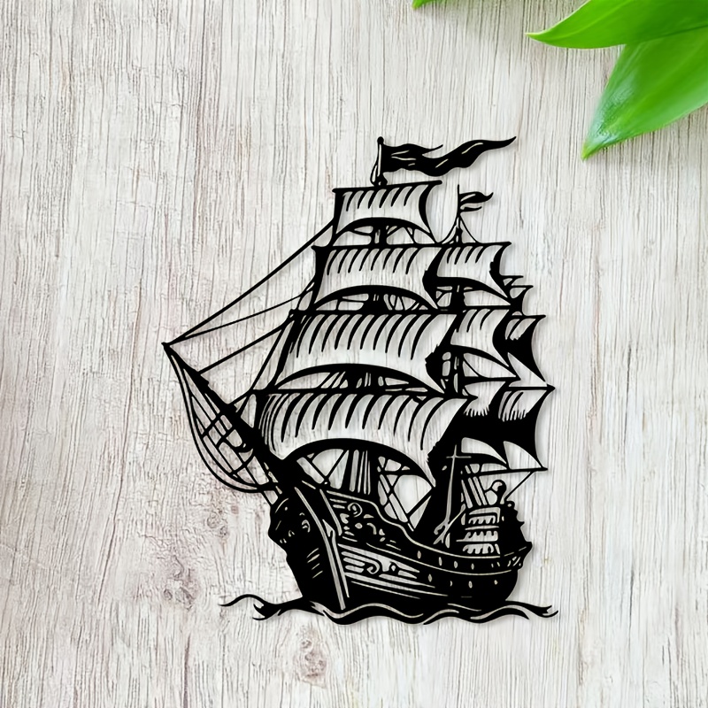 1pc Pirate Ship Metal Wall Art - Home Decor Nautical 评论和价格
