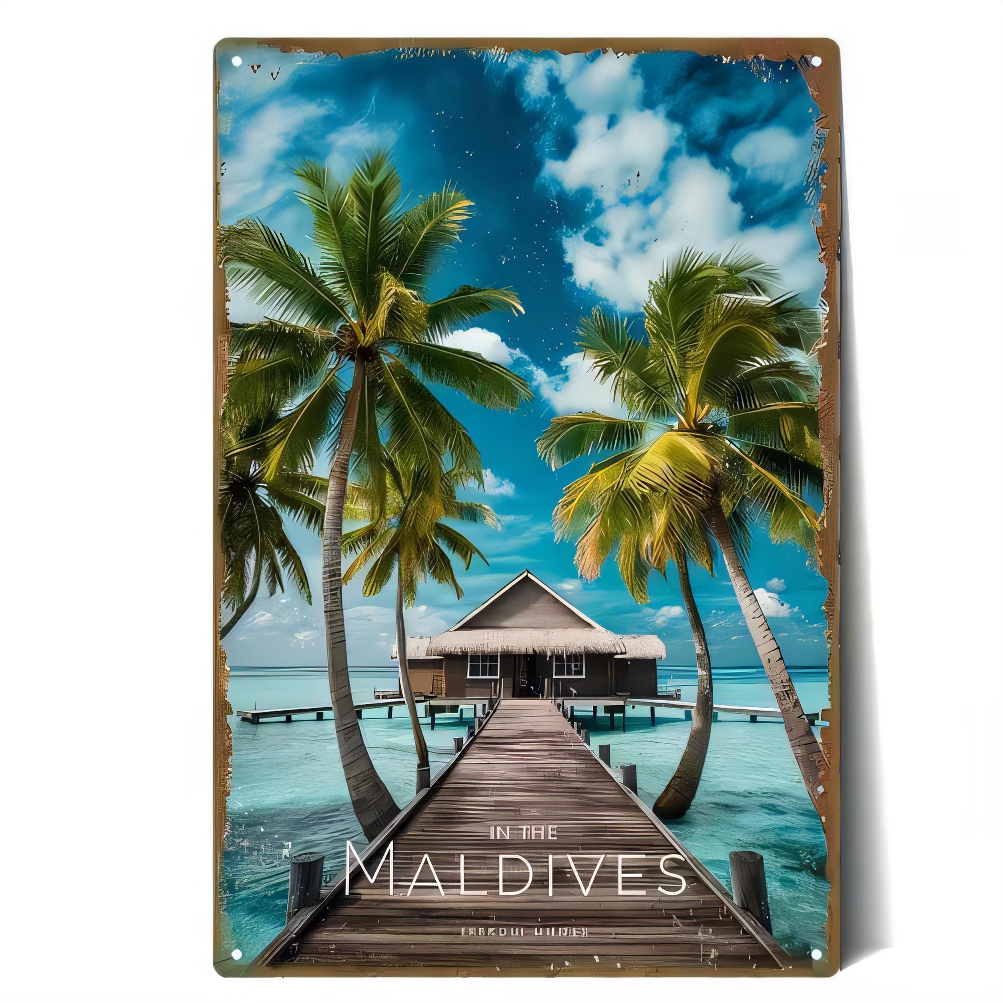 Tin Sign Metal Vintage Beach P - Home Decor Tree 评论和价格