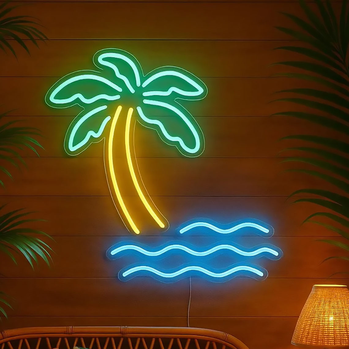Palm Tree Neon Sign Tropical B - Home Decor Tree 评论和价格